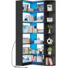 imageYITAHOME Corner Bookshelf and Bookcase with LED Light Black Bookshelf 6 Tier Corner Shelf LShaped Bookcase Storage Display Shelf for Home Office Living Room Bedroom BlackWhite
