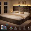 imageYITAHOME King Size Bed Frame with 3 Storage Drawers and RGB LED Lights Velvet Upholstered Bed with Charging Station and Storage Headboard No Box Spring Needed Easy Assembly NoiseFree GreyGrey