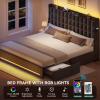imageYITAHOME King Size Bed Frame with 3 Storage Drawers and RGB LED Lights Velvet Upholstered Bed with Charging Station and Storage Headboard No Box Spring Needed Easy Assembly NoiseFree GreyDark Grey
