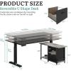 imageYITAHOME L Shaped Standing Desk with Power Outlets 701 Electric Standing Desk Adjustable Height Sit Stand Corner Standing Desks Executive Desk with Drawers amp Shelves Grey  BlackGrey  Black