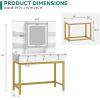 imageYITAHOME Makeup Vanity Desk Set with Mirror and Lights amp Power Outlets Makeup Table with 3 Adjustable Lighting Modes Vanity Set with Open Shelves and Hidden Storage Stool for Bedroom WhiteMilk White