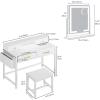 imageYITAHOME Makeup Vanity Desk Set with Mirror and Lights amp Power Outlets Makeup Table with 3 Adjustable Lighting Modes Vanity Set with Open Shelves and Hidden Storage Stool for Bedroom WhiteCream White