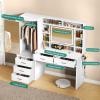 imageYITAHOME Vanity Desk with Mirror amp Lights 59 Large Makeup Vanity with Power Outlets and 5 Drawers 3 Lighting Modes Dressing Table