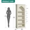 imageYITAHOME Vintage 724 Tall Bookshelf 5Tier Arched Bookcase with Storage Roman Columns and Classical Carved Design Open Display Rack with Adjustable Shelves for Living Room and Home Office WhiteSquare Top with Shelves