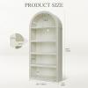 imageYITAHOME Vintage 724 Tall Bookshelf 5Tier Arched Bookcase with Storage Roman Columns and Classical Carved Design Open Display Rack with Adjustable Shelves for Living Room and Home Office WhiteModern