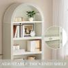 imageYITAHOME Vintage 724 Tall Bookshelf 5Tier Arched Bookcase with Storage Roman Columns and Classical Carved Design Open Display Rack with Adjustable Shelves for Living Room and Home Office WhiteModern