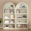 imageYITAHOME Vintage 724 Tall Bookshelf 5Tier Arched Bookcase with Storage Roman Columns and Classical Carved Design Open Display Rack with Adjustable Shelves for Living Room and Home Office WhiteModern