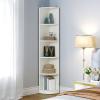 imageYITAHOME 5Tier Corner Shelf 708 Tall Modern Free Standing Corner Bookshelf 5 Shelf Display Corner Bookcase and BookshelvesWooden Open Storage Book Shelves for Living Room Home Office BlackWhite