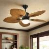 imageYITAHOME Tropical Ceiling Fan with Lights 3 Ways Control Dimmable 52 Inch Ceiling fan with Cleaner Duster Smart Ceiling Fan Compatible with Alexa for Living Room Dining RoomBrown