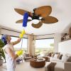 imageYITAHOME Tropical Ceiling Fan with Lights 3 Ways Control Dimmable 52 Inch Ceiling fan with Cleaner Duster Smart Ceiling Fan Compatible with Alexa for Living Room Dining RoomBrown