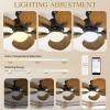 imageYITAHOME Tropical Ceiling Fan with Lights 3 Ways Control Dimmable 52 Inch Ceiling fan with Cleaner Duster Smart Ceiling Fan Compatible with Alexa for Living Room Dining RoomBrown