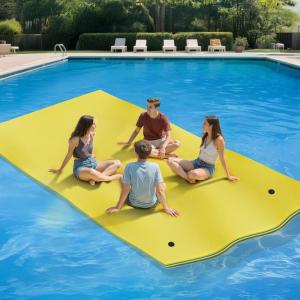 imageYITAHOME 912 Lily Pad Floating Mat for Lake and Pool Portable Outdoor Water Floating Mat for 14 People 3Layer XPE Floating Island for Boat Beach Ocean GreenampYellowYellow