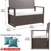image:imageYITAHOME Outdoor Storage Bench 70 Gallon PE Rattan Patio Storage Bench wHandles and Soft CushionOutdoor Storage Box for Patio Yard Lawn GardenBrown