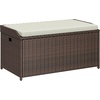 image:imageYITAHOME Outdoor Storage Bench 70 Gallon PE Rattan Patio Storage Bench wHandles and Soft CushionOutdoor Storage Box for Patio Yard Lawn GardenBrownbeige