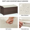 image:imageYITAHOME Outdoor Storage Bench 70 Gallon PE Rattan Patio Storage Bench wHandles and Soft CushionOutdoor Storage Box for Patio Yard Lawn GardenBrownbeige