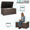image:imageYITAHOME Outdoor Storage Bench 70 Gallon PE Rattan Patio Storage Bench wHandles and Soft CushionOutdoor Storage Box for Patio Yard Lawn GardenBrownbeige