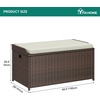 image:imageYITAHOME Outdoor Storage Bench 70 Gallon PE Rattan Patio Storage Bench wHandles and Soft CushionOutdoor Storage Box for Patio Yard Lawn GardenBrownbeige