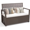 image:imageYITAHOME Outdoor Storage Bench 70 Gallon PE Rattan Patio Storage Bench wHandles and Soft CushionOutdoor Storage Box for Patio Yard Lawn GardenBrown