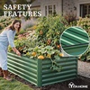 image:imageYITAHOME 144x48x12 in Galvanized Raised Garden Bed Kit Large Metal Planter Box with Gloves Safety Rubber amp Support Rod Outdoor Flower Bed for Plants Vegetables BlackGreen