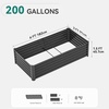 image:imageYITAHOME 144x48x12 in Galvanized Raised Garden Bed Kit Large Metal Planter Box with Gloves Safety Rubber amp Support Rod Outdoor Flower Bed for Plants Vegetables BlackBlack
