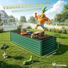 image:imageYITAHOME 144x48x12 in Galvanized Raised Garden Bed Kit Large Metal Planter Box with Gloves Safety Rubber amp Support Rod Outdoor Flower Bed for Plants Vegetables BlackGreen