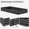 image:imageYITAHOME 144x48x12 in Galvanized Raised Garden Bed Kit Large Metal Planter Box with Gloves Safety Rubber amp Support Rod Outdoor Flower Bed for Plants Vegetables BlackBlack