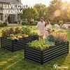 image:imageYITAHOME 144x48x12 in Galvanized Raised Garden Bed Kit Large Metal Planter Box with Gloves Safety Rubber amp Support Rod Outdoor Flower Bed for Plants Vegetables BlackBlack