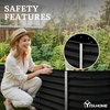 image:imageYITAHOME 144x48x12 in Galvanized Raised Garden Bed Kit Large Metal Planter Box with Gloves Safety Rubber amp Support Rod Outdoor Flower Bed for Plants Vegetables BlackBlack