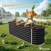 image:imageYITAHOME 144x48x12 in Galvanized Raised Garden Bed Kit Large Metal Planter Box with Gloves Safety Rubber amp Support Rod Outdoor Flower Bed for Plants Vegetables BlackBlack