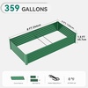 image:imageYITAHOME 144x48x12 in Galvanized Raised Garden Bed Kit Large Metal Planter Box with Gloves Safety Rubber amp Support Rod Outdoor Flower Bed for Plants Vegetables BlackGreen