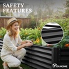 image:imageYITAHOME 144x48x12 in Galvanized Raised Garden Bed Kit Large Metal Planter Box with Gloves Safety Rubber amp Support Rod Outdoor Flower Bed for Plants Vegetables BlackBlack