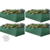 image:imageYITAHOME 144x48x12 in Galvanized Raised Garden Bed Kit Large Metal Planter Box with Gloves Safety Rubber amp Support Rod Outdoor Flower Bed for Plants Vegetables BlackGreen