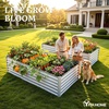 image:imageYITAHOME 144x48x12 in Galvanized Raised Garden Bed Kit Large Metal Planter Box with Gloves Safety Rubber amp Support Rod Outdoor Flower Bed for Plants Vegetables BlackSilver