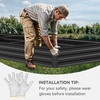image:imageYITAHOME 144x48x12 in Galvanized Raised Garden Bed Kit Large Metal Planter Box with Gloves Safety Rubber amp Support Rod Outdoor Flower Bed for Plants Vegetables BlackBlack
