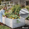 image:imageYITAHOME 144x48x12 in Galvanized Raised Garden Bed Kit Large Metal Planter Box with Gloves Safety Rubber amp Support Rod Outdoor Flower Bed for Plants Vegetables BlackSilver