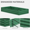 image:imageYITAHOME 144x48x12 in Galvanized Raised Garden Bed Kit Large Metal Planter Box with Gloves Safety Rubber amp Support Rod Outdoor Flower Bed for Plants Vegetables BlackGreen