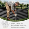 image:imageYITAHOME 144x48x12 in Galvanized Raised Garden Bed Kit Large Metal Planter Box with Gloves Safety Rubber amp Support Rod Outdoor Flower Bed for Plants Vegetables BlackBlack