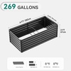 image:imageYITAHOME 144x48x12 in Galvanized Raised Garden Bed Kit Large Metal Planter Box with Gloves Safety Rubber amp Support Rod Outdoor Flower Bed for Plants Vegetables BlackBlack