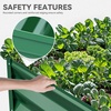 image:imageYITAHOME 144x48x12 in Galvanized Raised Garden Bed Kit Large Metal Planter Box with Gloves Safety Rubber amp Support Rod Outdoor Flower Bed for Plants Vegetables BlackGreen