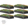 image:imageYITAHOME 144x48x12 in Galvanized Raised Garden Bed Kit Large Metal Planter Box with Gloves Safety Rubber amp Support Rod Outdoor Flower Bed for Plants Vegetables BlackBlack