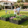 image:imageYITAHOME 144x48x12 in Galvanized Raised Garden Bed Kit Large Metal Planter Box with Gloves Safety Rubber amp Support Rod Outdoor Flower Bed for Plants Vegetables BlackBlack