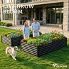 image:imageYITAHOME 144x48x12 in Galvanized Raised Garden Bed Kit Large Metal Planter Box with Gloves Safety Rubber amp Support Rod Outdoor Flower Bed for Plants Vegetables BlackBlack
