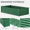 image:imageYITAHOME 144x48x12 in Galvanized Raised Garden Bed Kit Large Metal Planter Box with Gloves Safety Rubber amp Support Rod Outdoor Flower Bed for Plants Vegetables BlackGreen