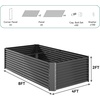 image:imageYITAHOME 144x48x12 in Galvanized Raised Garden Bed Kit Large Metal Planter Box with Gloves Safety Rubber amp Support Rod Outdoor Flower Bed for Plants Vegetables BlackBlack