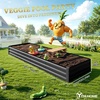 image:imageYITAHOME 144x48x12 in Galvanized Raised Garden Bed Kit Large Metal Planter Box with Gloves Safety Rubber amp Support Rod Outdoor Flower Bed for Plants Vegetables BlackBlack