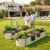 image:imageYITAHOME 144x48x12 in Galvanized Raised Garden Bed Kit Large Metal Planter Box with Gloves Safety Rubber amp Support Rod Outdoor Flower Bed for Plants Vegetables BlackWhite