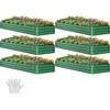 image:imageYITAHOME 144x48x12 in Galvanized Raised Garden Bed Kit Large Metal Planter Box with Gloves Safety Rubber amp Support Rod Outdoor Flower Bed for Plants Vegetables BlackGreen