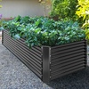 image:imageYITAHOME 144x48x12 in Galvanized Raised Garden Bed Kit Large Metal Planter Box with Gloves Safety Rubber amp Support Rod Outdoor Flower Bed for Plants Vegetables BlackBlack