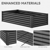 image:imageYITAHOME 144x48x12 in Galvanized Raised Garden Bed Kit Large Metal Planter Box with Gloves Safety Rubber amp Support Rod Outdoor Flower Bed for Plants Vegetables BlackBlack
