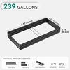 image:imageYITAHOME 144x48x12 in Galvanized Raised Garden Bed Kit Large Metal Planter Box with Gloves Safety Rubber amp Support Rod Outdoor Flower Bed for Plants Vegetables BlackBlack